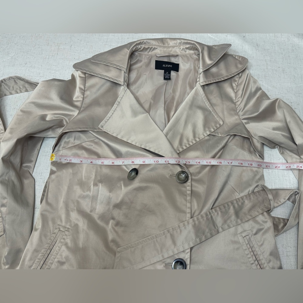 Alfani Shiny Trench Coat in Light Beige - Picture 6 of 12